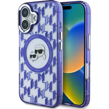 Náhradní kryt pro mobilní telefon Karl Lagerfeld IML Monogram K&CH Heads MagSafe zadní kryt pro iPhone 16 Purple