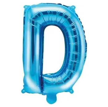 Balónek Partydeco - Fóliový balónek ve tvaru písmene D v modré barvě -