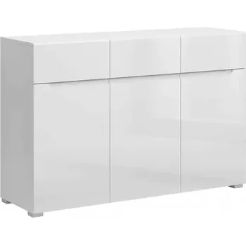Komoda Komoda JOLK 3D3S - bílá extra vysoký lesk - SLEVA 3% s kodem radost25
