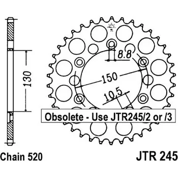 Auto-moto JT rozeta 270 52 HODA XL /XR(27052JT) (řetěz 520) (JT rozeta 270 52 HODA XL /XR(27052JT) (řetěz 520))