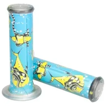 Osvětlení pro motocykl HARRIS řazení (gripy) 01684/F-SN (120 mm/22 mm) s otvorem barva světle modrá (HARRIS řazení (gripy) 01684/F-SN (120 mm/22 mm) s otvorem barva světle modrá)