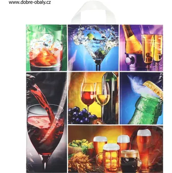 Nákupní taška Igelitová taška s potiskem LDPE - ALKOHOL - Igelitová taška s po
