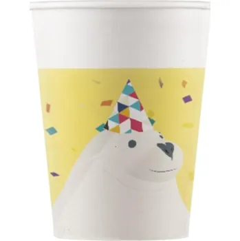 Koktejlová dekorace Procos - Sada 8 papírových kelímků Arktida -