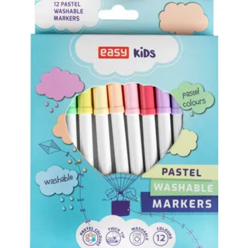 EASY Kids PASTEL Fixy, vypratelné, 12 pastelových barev
