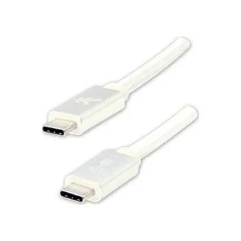 Datový kabel Logo USB kabel (3.2 gen 2), USB C samec - USB C samec, 1m, Power Delivery 100W, 10 Gb/s, 20V/5A, bílý, box, nylonové opletení, hli
