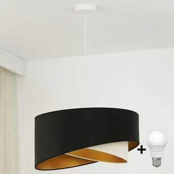 Brilagi - LED Lustr na lanku LYRA 1xE27/15W/230V černá/krémová/zlatá