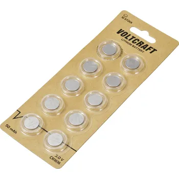 Článková baterie VOLTCRAFT knoflíkový článek CR 1616 3 V 10 ks 50 mAh lithiová VC-11888550