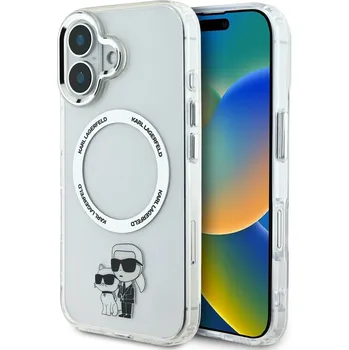 Náhradní kryt pro mobilní telefon Karl Lagerfeld IML Karl and Choupette MagSafe zadní kryt pro iPhone 16 Plus Transparent