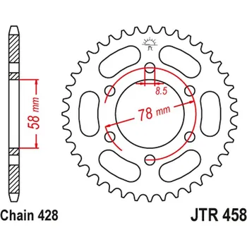 Motodíl JT rozeta 826 37 KAWASAKI KH 100 93-94, KH 125 83-94 (6 OTWOTÓW) (82637JT) (řetěz428) (JT rozeta 826 37 KAWASAKI KH 100 93-94, KH 125 83-94 (6 OTWOTÓW) (82637JT) (řetěz428))