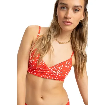 Dámské plavky plavky Roxy PT Beach Classics Wrap - RNN6/Poppy Red Dancing Ditsy Swim L