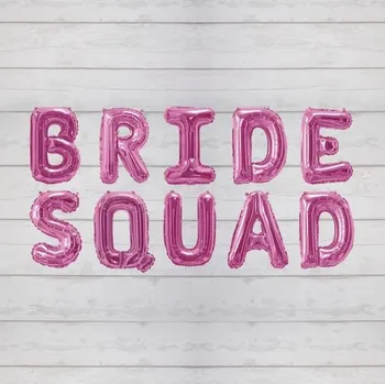 Balónek Neviti - Růžový foliový balonek "Bride Squad" - Bride Squad -