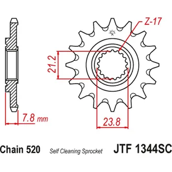 Řetězová sada pro motocykl JT řetězové kolo přední 2320 13 HONDA CRF 250R 18-23 samočistící (232013JTSC) (řetěz 520) (JT řetězové kolo přední 2320 13 HONDA CRF 250R 18-23 samočistící (232013JTSC) (řetěz 520))