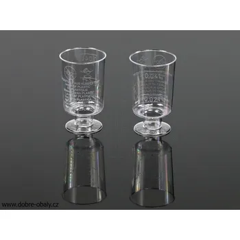 Jednorázové nádobí Odlivka na alkohol na stopce 0,04 l krystal PS - Odlivka na alko