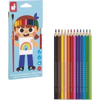 Pastelka Janod Colorino Akvarelové barevné pastelky a štětec 12 barev