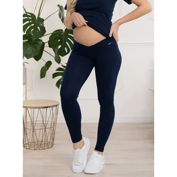 FMM Těhotenské legíny s nízkým pasem tmavě modré bavlněné Velikost: S