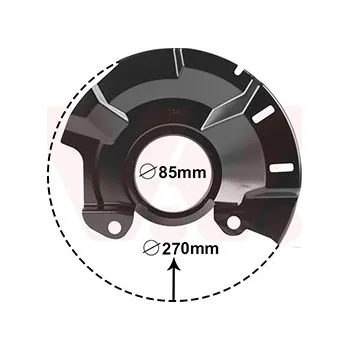 Brzdový kotouč Ochranný plech proti rozstřikování, brzdový kotouč VAN WEZEL 8323371