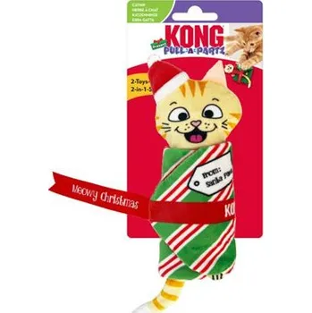 Hračka pro kočku Hračka Kong Cat Holiday Pull-A-Partz Present s catnipoom, polyester