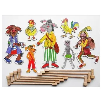 Loutkové divadlo MARIONETINO Komplet Zvířátka a loupežníci