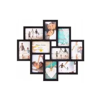Fotorámeček na 10 fotek, 53x49 cm, černý SPRINGOS PANORAMA