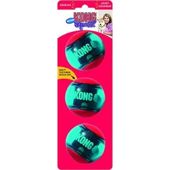 Hračka pro psa Hračka Kong Dog Squeezz Action Lopta s pískatkom, guma termoplastická, M (3ks/bal.)