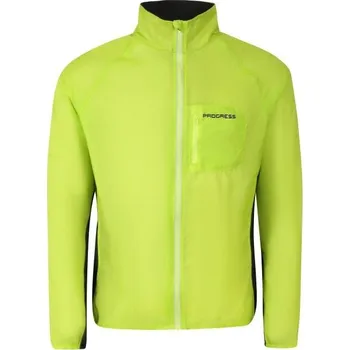 Pánská bunda Ultralehká cyklistická větrovka PROGRESS CONDOR 3XL Světle zelená, Černá
