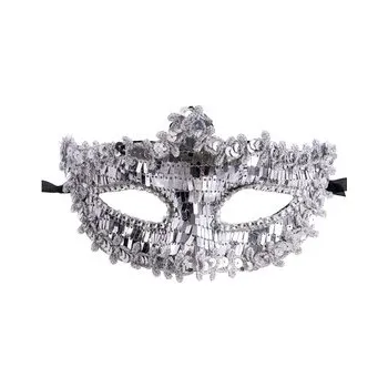 Karnevalová maska Carnival Toys&nbsp;Stříbrná škraboška s flitry