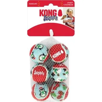 Hračka pro psa Hračka Kong Dog Holiday Airdog Lopta s pískatkom tenis, guma vulkanizovaná, bal. 6 kusov, S