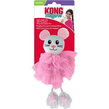 Hračka pro kočku Hračka Kong Cat Flingaroo Tutu Myš, s roľničkami, modro ružová, polyester