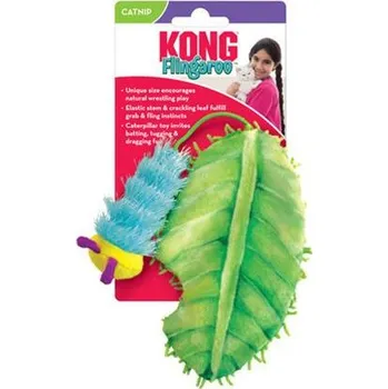 Hračka pro kočku Hračka Kong Cat Flingaroo CATerpillar Húsenica s listom, polypropylene