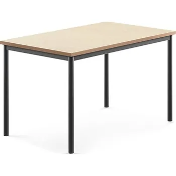 Jídelní stůl Stůl SONITUS, 1200x800x720 mm, antracitově šedé nohy, deska s linoleem, béžová