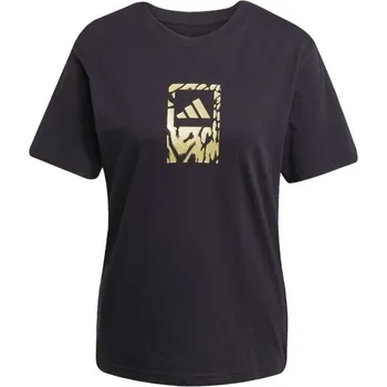 Dámské tričko adidas TECH METALLIC TEE 2 W S Černá, Zlatá