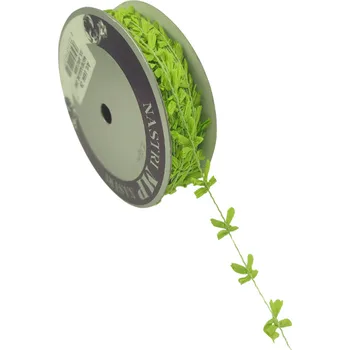 Stuha Stuha, ozdobná, ZELENÁ, s drátkem, 1,5cm, cena za 1 metr