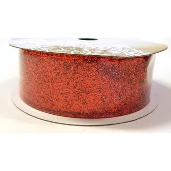 Stuha Stuha dekorační, ČERVENÁ, 3,8cmx6,4m/ bal.