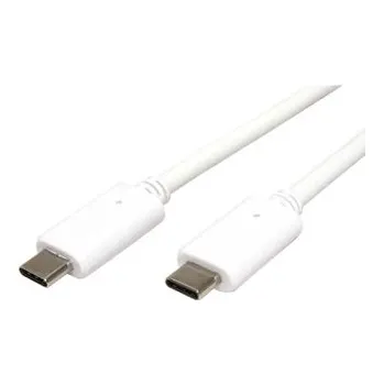 Datový kabel USB kabel (3.1), USB C samec - USB C samec, 1m, bílý, plastic bag, USB Power Delivery, DOPRODEJ