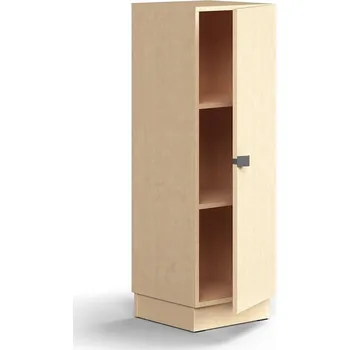 Policová skříň Policová skříň QBUS, 2 police, sokl, úchytka, 1252x400x420 mm, bříza