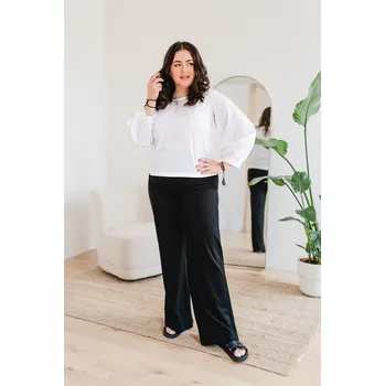 Dámské kalhoty Dámské bavlněné široké kalhoty LUX - černé - KALUXBLL