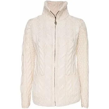 Dámský svetr Vlnka Dámský vlněný svetr Supersoft Merino na zip přírodní velikost oblečení XL