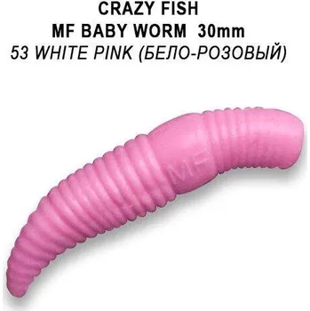 Umělá nástraha Crazy Fish Gumová nástraha MF Baby worm 1,2 30mm barva 53 sýr