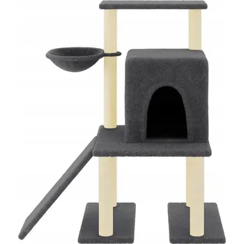 Škrabadlo pro kočky se sisalovými sloupky, tmavě šedé, 96,5 cm