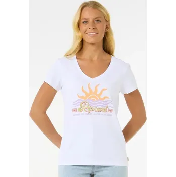 Dámské tričko RIP CURL triko - Cala V-Neck Tee White (1000) velikost: S