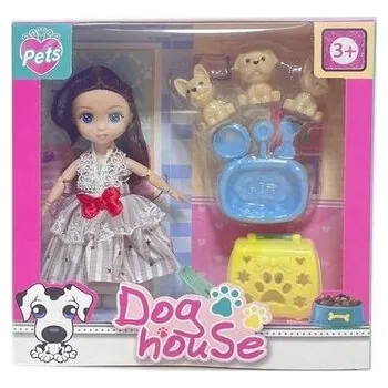 Panenka Lalka z pieskami i akcesoriami