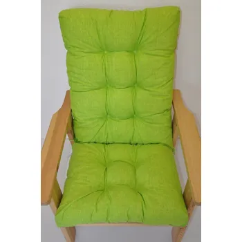 Podsedák Nábytek PEGAS Polstr na zahradní křeslo vysoké - látka světle zelený melír