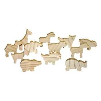 Dřevěná hračka Dřevěné figurky zvířat sada 12 kusů