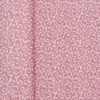 Tegatex Režná látka metráž - bílé ornamenty na červené