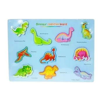 Stavebnice Geomag Układanka puzzle drewniane dinozaury