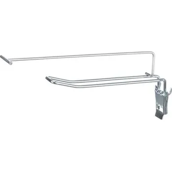 Věšák Háček, euroslot, na cenovku, 30 cm, stříbrný