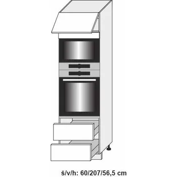 Kuchyňská skříňka Kuchyňská skříňka dolní vysoká SILVER+ FRESCO ANTRACIT D14/RU/60/207-2A 284 KOMPAKT - lava