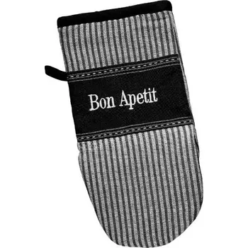 Chňapka SCANquilt chňapka BON APETIT černobílá 15 x 30 cm