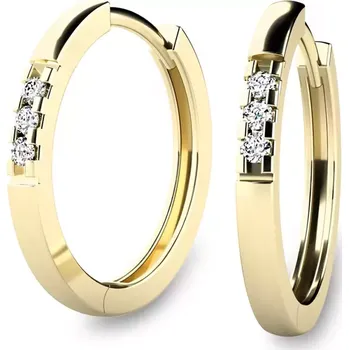 Náušnice Dámské náušnice žluté zlato 585/1000 přírodní diamant G/SI kruhy 10986-ZL-DIA