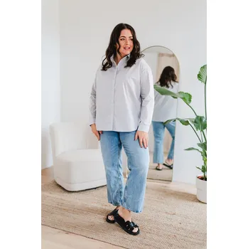 Dámská košile Dámská bavlněná košile OVERSIZE šedá - KOOVGRL